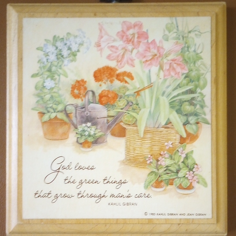 Hallmark Vintage Floral Wood Plaque #DE6060. Religious, Christian, Catholic